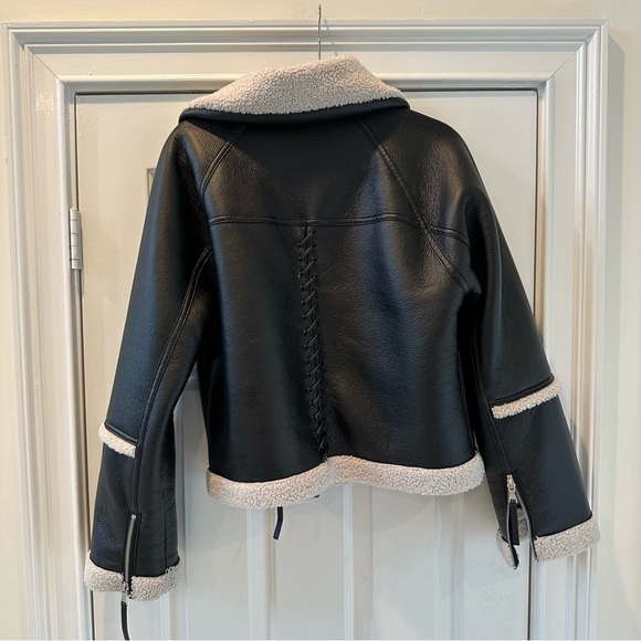 Jonathan Simhkai Corrine Vegan Sherpa Moto Jacket - Picture 16 of 16